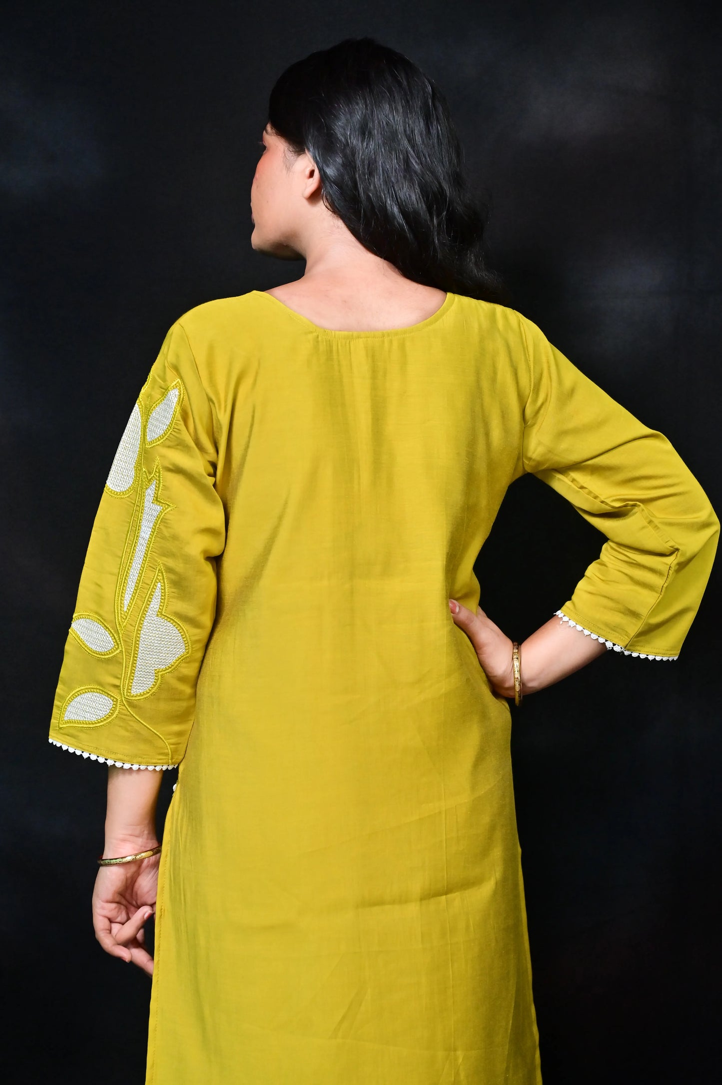 Mustard Yellow Embroidered Co-Ord Set for Women - Comfortable Ethnic Wear